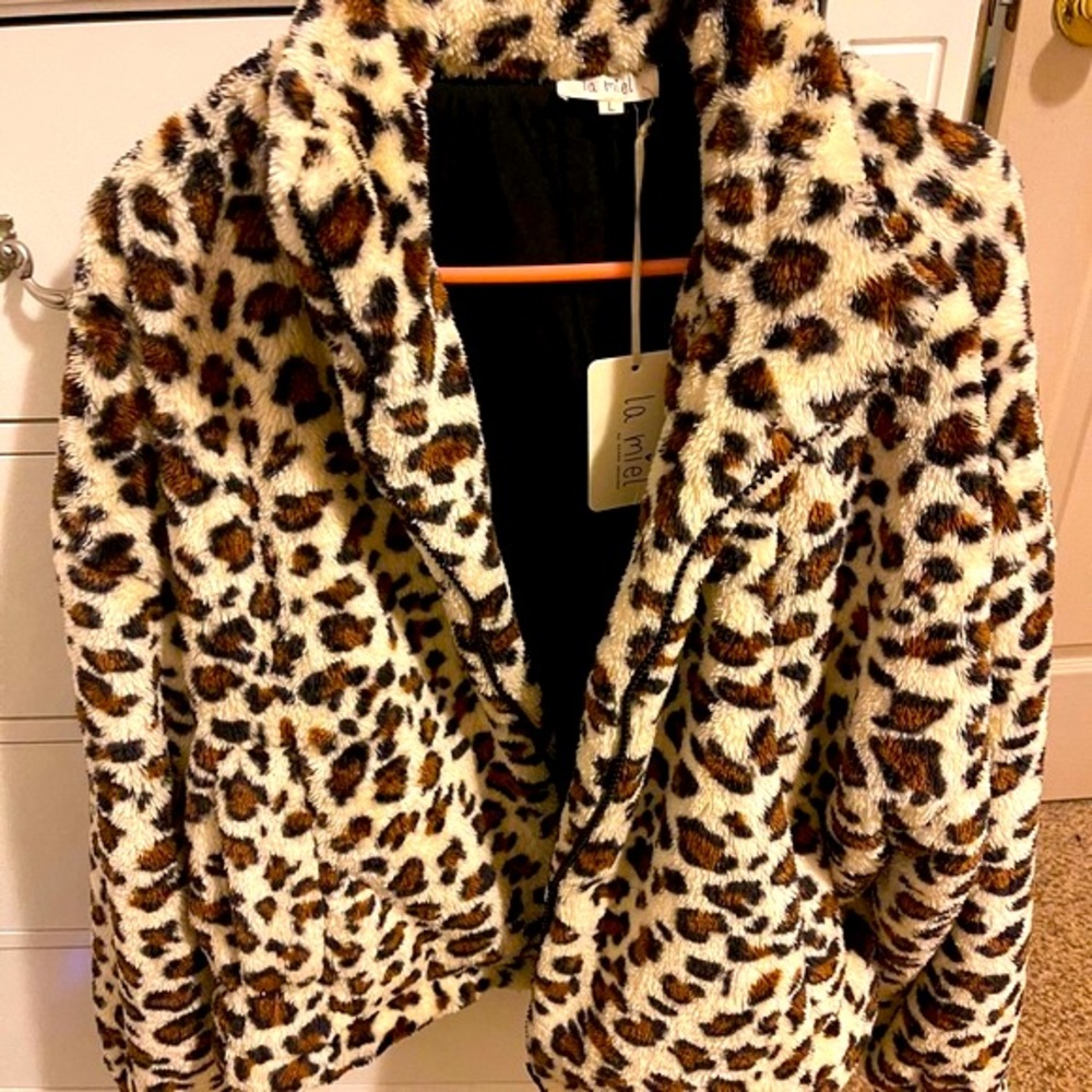 Boutique leopard Faux fur Jacket